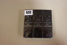 Three boxed as new Dr Nigma Serum No1 skin cleanser (30ml).