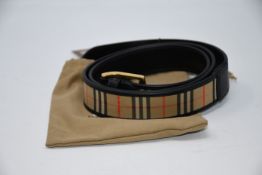 One as new Burberry Men's 4079915 Black Faux Leather Belt size 105.