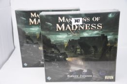 Five boxed as new Mansions of Madness Second Edition board games.