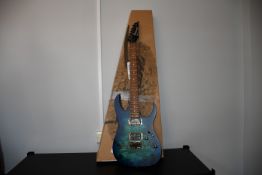 One boxed as new Ibanez RG421PB CHF Carribean Shoreline flat electric guitar.