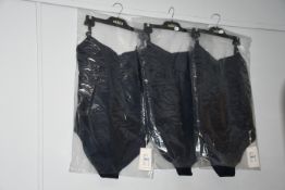 Three as new Milea Mini Rib DD/E Maillot swimsuits. Colour: ink. 2 x size 14, 1 x size 16 (1284E -