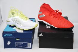 One as new Asics GT-2000 6 Lite-Show White/Silver/Limelight size UK 5.5. One as new Adidas Nemeziz