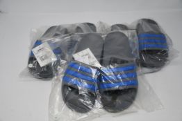 A large number of Adidas Adilette Aqua K size 4 (Approximately 10).