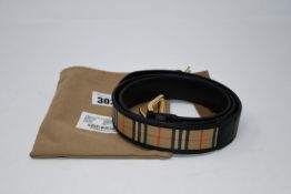 One as new Burberry Men's 4079915 Black Faux Leather Belt size 100.