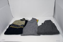 One as new Wyse of London grey jumper with stripes to the sleeve and with a 1/4 zip (Size1) one full
