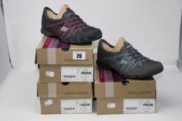 Two as new Skechers Bikers MC Power-House Lightweight Charcoal Trainers size 5. One as new