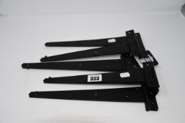 Five Carlisle brass tee hinge pairs in antique black ( Size: 309MM).