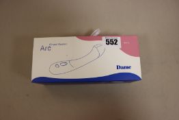 One boxed as new Dame Arc rechargeable silicone G-spot vibrator in berry (Over 18s only).