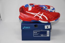 One pair of man's boxed as new Asics Sky Elite FF L.E trainers in classic red and white (UK 9.5).