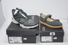 One as new Ecco Crepetray girls size UK 2. One as new Ecco Biom Street M size UK 8-8.5.