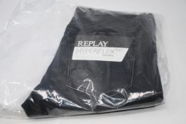 One pair of Replay Jondrill Hyperflex Bio black stretch denim jeans (W29, L32).