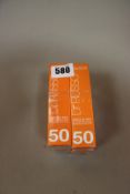 Six boxed as new Dr Russo Once A Day Sun Protection Invisible Face Gel SPF50 (15ml).
