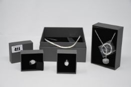 One as new Cos Silver hairbrand. One as new Cos O-Ring Stone Pendant Necklace. Two as new Cos