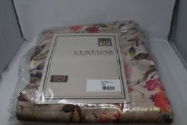 A pair of Scatter Box curtains in eve rose design 32 x 90 (5PT72C).