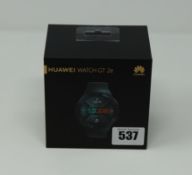One boxed as new Huawei Watch GT 2e in graphite black.