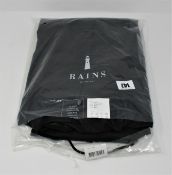 One as new Rains black long jacket size XS/S.