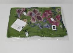 One as new Salvatore Ferragamo floral print green silk scarf (0717390).