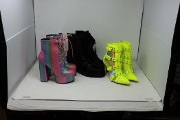 One as new Killstar Atlantis Velvet Combat Boots size UK 8. One as new Femme Flair Platform Boots