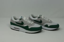 One pair of boxed as new Nike Air Max 1 Anniversary Green (White/Evergreen Aura UK 8).