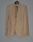 One as new Acne Studios blanket-stitch suit jacket Cream beige 2 (size unknown).