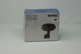 One boxed as new AKG D112 MKII dynamic bass-drum microphone.