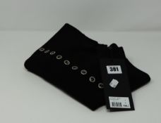 One as new Kooples X-Sport Merino Formal Wool Black Sweater With Grommets size 1 (FPUL20008K).