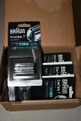 Ten boxed as new Braun Series 7 electric shaver replacement foils and cassette cartridges.