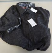 One as new Robert Graham Mens Bell Gardens Short Sleeve Button Down Shirt Black Size 4XL.