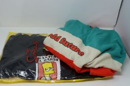 One as new Odd Future Teal & Orange Colorblock Hoodie size L. One as new Wanted El Barto Simpsons