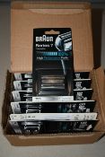 Ten boxed as new Braun Series 7 electric shaver replacement foils and cassette cartridges.