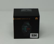 One boxed as new Huawei Watch GT 2e in graphite black.
