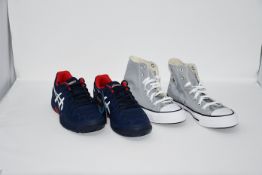 One as new Converse light grey All Star CTAS hi top trainers size UK 4 (19 2321 68 70). One as new