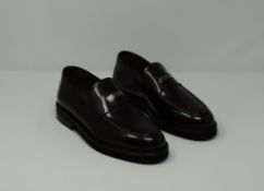 One pair of man's boxed as new Sergio Rossi loafers in Bordeux (EU 5).