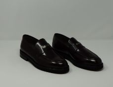 One pair of man's boxed as new Sergio Rossi loafers in Bordeux (EU 7).