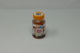 Twenty four ActiKid Magic Beans Multi-Vitamins orange flavour (Tubs of 90, Exp 04/22).
