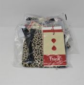 Four as new Thinx Cheeky Cleo leopard period-proof underwear size M.
