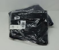 One as new Adidas black sweatshirt size S (GD9309). One as new Hollister blue skinny joggers size M.