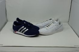 One as new Adidas La Trainer size UK 8 (FX0253). One as new Adidas Supercourt size 8 (EE6037).