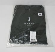 One as new Rains long jacket green size S/M.