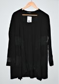 An as new Beige black two piece long sleeved cardigan and short sleeved under t-shirt top (Size 18