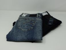 One as new G Raw slim jeans (Colour: dark aged. Size 31/32. Model: 3301.). One as new G Raw Midge