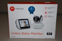 A boxed as new Motorola Video Baby Monitor (MBP36S).