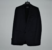 One as new Kooples Blue Crepe jacket with tailored collar size 34 (FV1293-NAV03).
