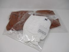 One as new Monday Swimwear Puerto Rico Top clay crinkle (American size V). One as new Monday