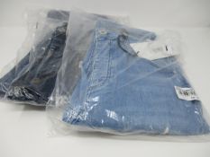 One as new Asylum Denim Darton Spray on distressed bright blue jeans size 32. One as new