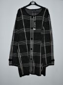 One as new Karl Lagerfeld Paris Double Knit black and white Cardigan Jacket size L (06AF053).