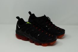 One as new Nike Air Vapormax Plus Black/Orange/red Smoke Grey size UK 9.5 (CV1645 001).