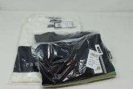 Three as new Fred Perry Embroidered panel t-shirts size XS (M4516-102). One as new Fred Perry
