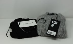 One as new Kooples Sporty Plumetis black shirt size 1. One as new Kooples oversized formal sweater