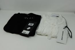 One as new Kooples Knit & Eyelets black sweater size 1. One as new Kooples lace up white top with